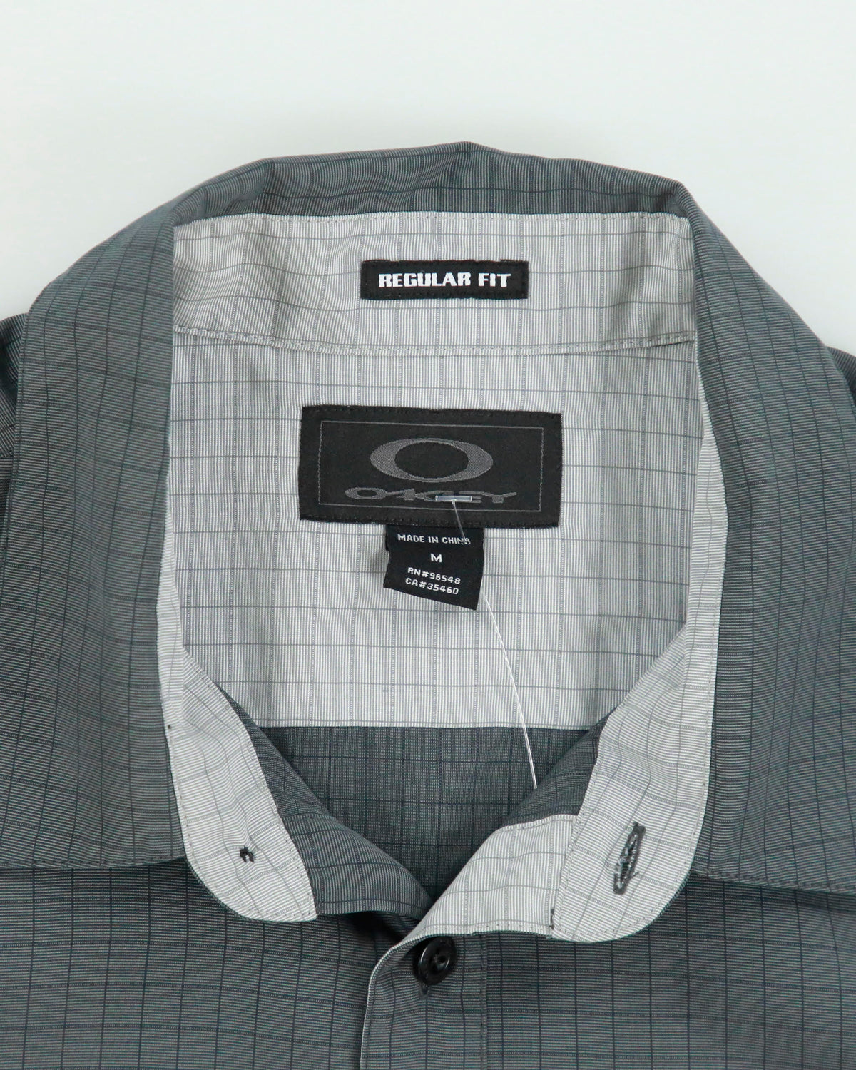 Vintage Y2K 00s Oakley Grid Check O Icon Regular Fit Short Sleeve Shirt - M