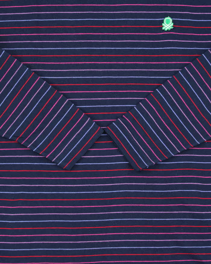 DSWT 1980s Benetton Stripe Long Sleeve T-shirt - M