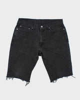 Vintage Levi's 541 Black Wash Raw Hem Denim Shorts - W34 L16