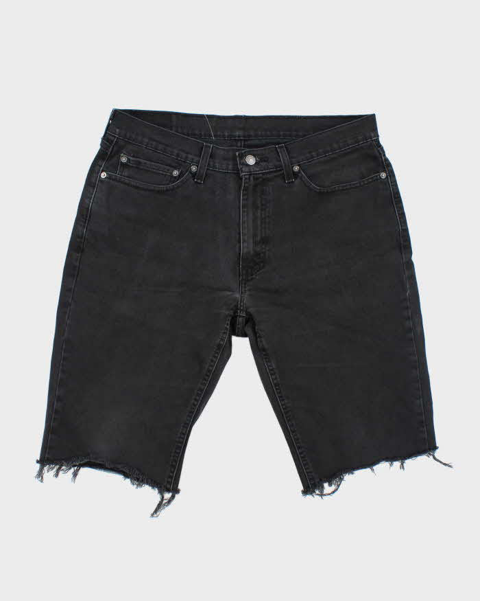 Vintage Levi's 541 Black Wash Raw Hem Denim Shorts - W34 L16