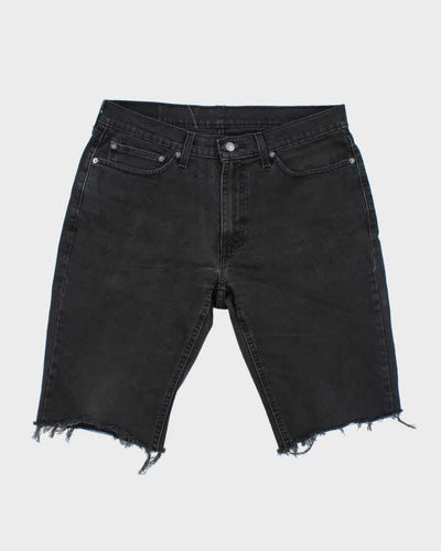 Vintage Levi's 541 Black Wash Raw Hem Denim Shorts - W34 L16