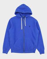 Polo Ralph Lauren Cobalt Heavyweight Fleece Lined Zip-Up Icon Hoodie - M