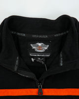 Vintage Harley Davidson Embroidered Spell Out Quarter-Zip Fleece - XXL
