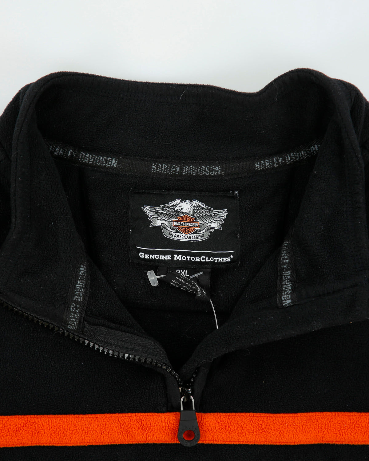 Vintage Harley Davidson Embroidered Spell Out Quarter-Zip Fleece - XXL