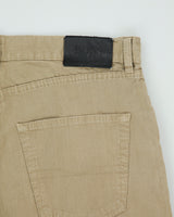 Vintage 2001 Y2K Hugo Boss Khaki 'Montana' Mid-Rise Striped Canvas Straight Leg Trousers - W36 L33