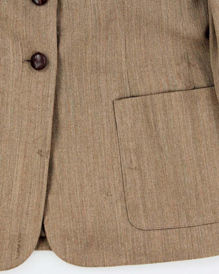 Vintage 1980s Christian Dior Fur Collared Wool Blazer - M