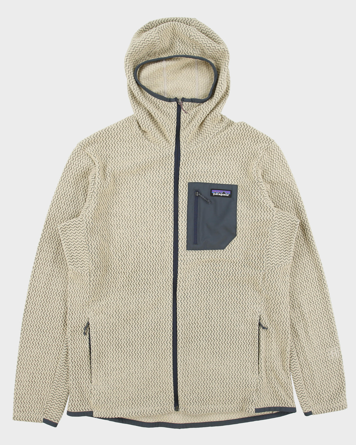 Patagonia R1 Air Desert Khaki Recycled Full-Zip Fleece Hoodie - L