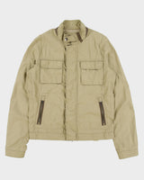 Vintage Y2K 00s Le Chateau Khaki Shell Cafe Racer Moto Jacket - S