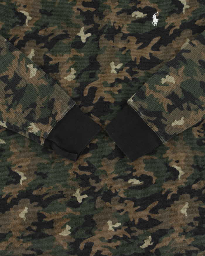 Vintage Polo Ralph Lauren Camo Long Sleeve Waffle T-Shirt - M