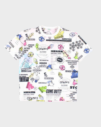 Vintage 00s Kenzo All Over Print T-shirt - M