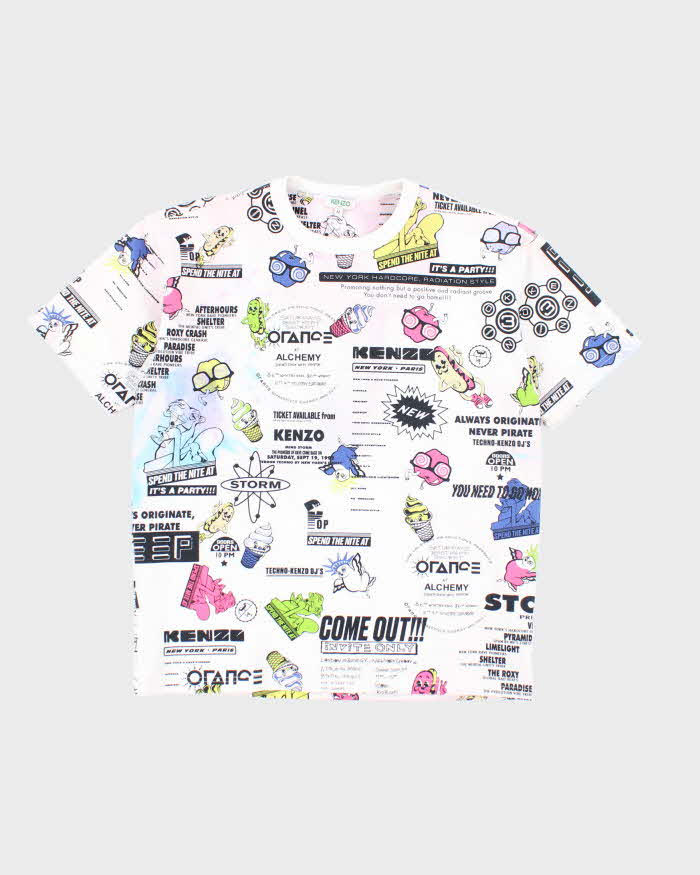 Vintage 00s Kenzo All Over Print T-shirt - M
