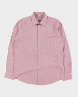 Vintage 1990s Balmain Houndstooth Check Long Sleeve Dress Shirt - M