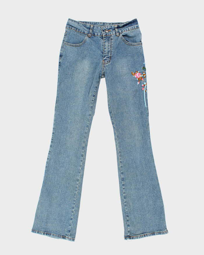 Vintage Y2k 00s Haphazard Embroidered Jeans - W26 L30