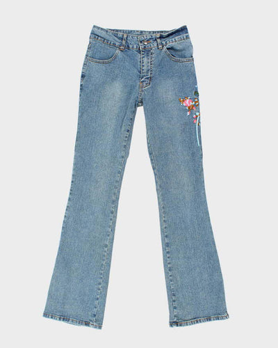 Vintage Y2k 00s Haphazard Embroidered Jeans - W26 L30