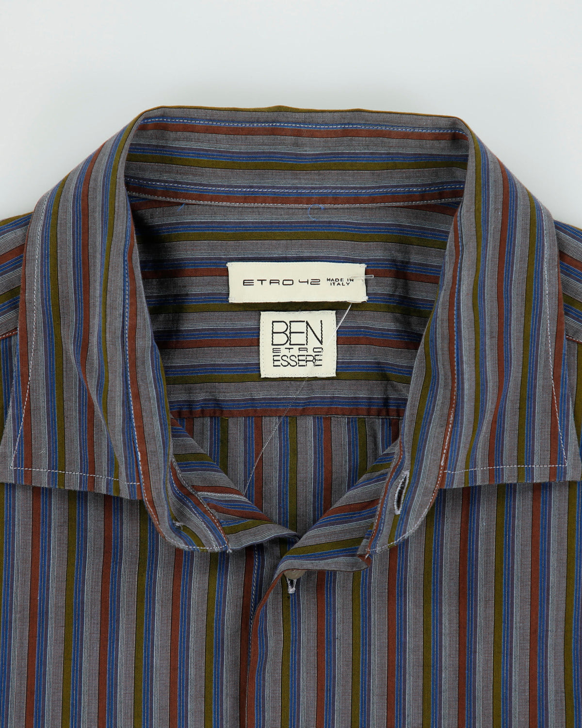 Vintage Etro Lightweight Striped Long Sleeve Shirt - L