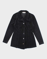 Vintage 90s Mecca Black Velvet Blouse - S