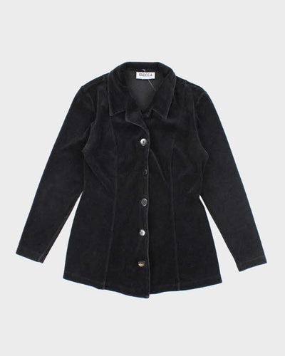 Vintage 90s Mecca Black Velvet Blouse - S
