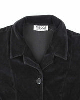Vintage 90s Mecca Black Velvet Blouse - S