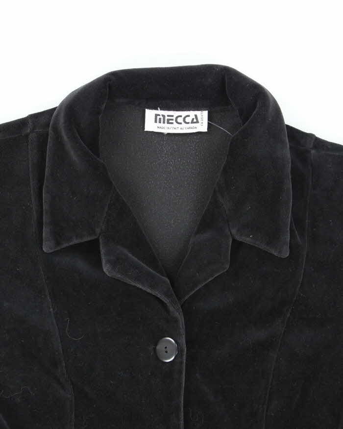 Vintage 90s Mecca Black Velvet Blouse - S