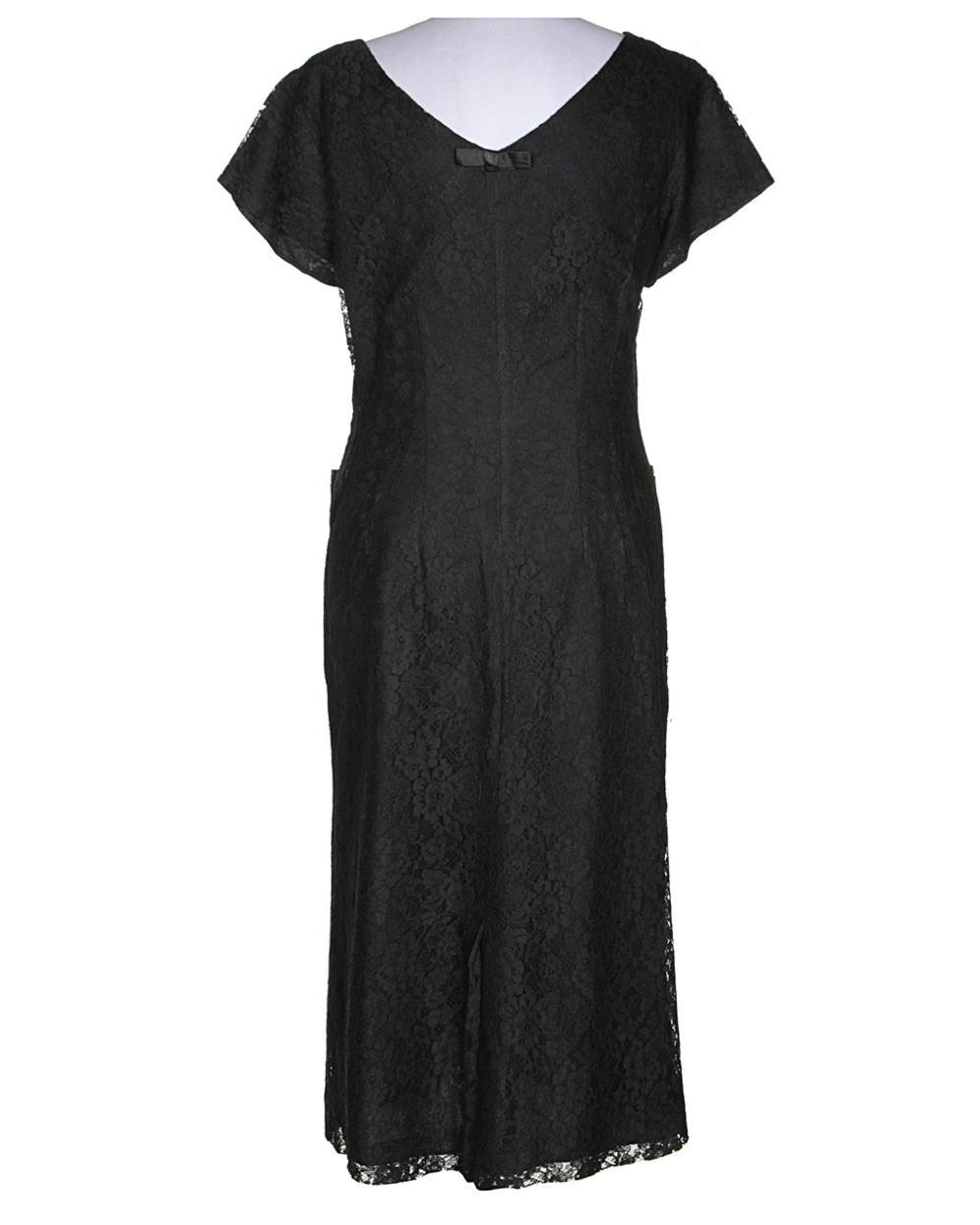 50s Boutique Black Short Midi Dress - M