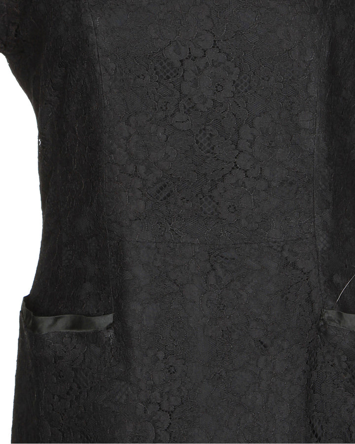 50s Boutique Black Short Midi Dress - M
