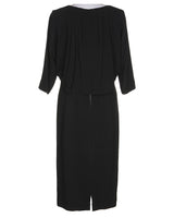60's Black Party Dress - M