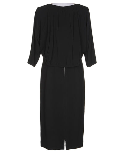 60's Black Party Dress - M