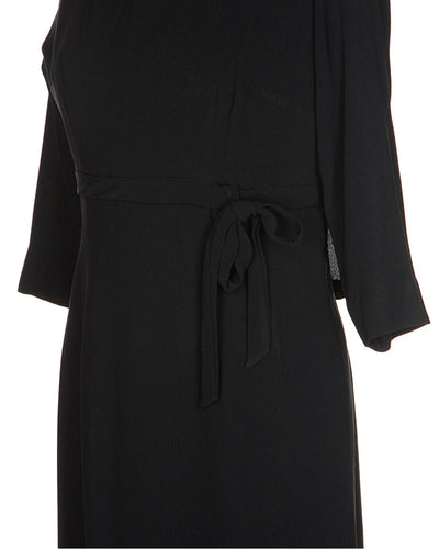 60's Black Party Dress - M