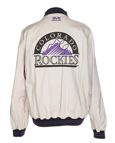 90's Black & Purple / Cream Reversible Bomber Jacket - XL