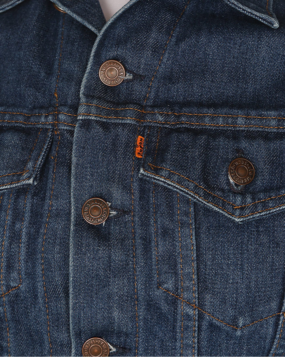 80's Levis Blue Denim Jacket Orange Tab - M