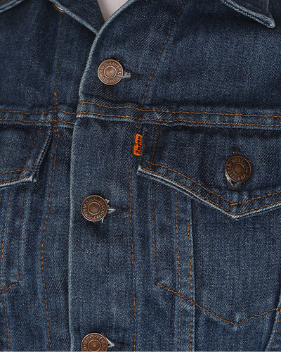 80's Levis Blue Denim Jacket Orange Tab - M