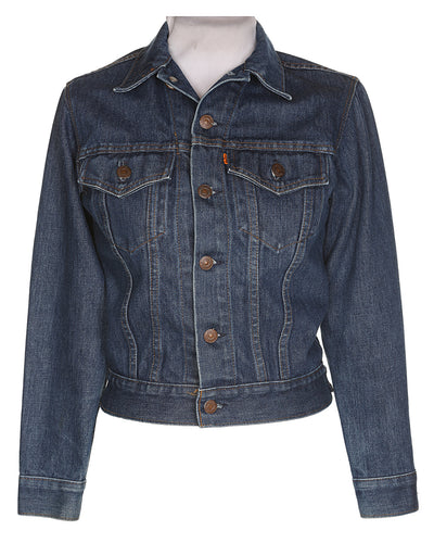 80's Levis Blue Denim Jacket Orange Tab - M