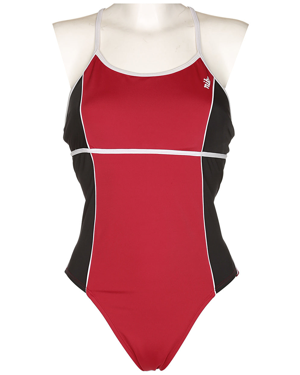 90s Nike Red & Black Swimsuit - M
