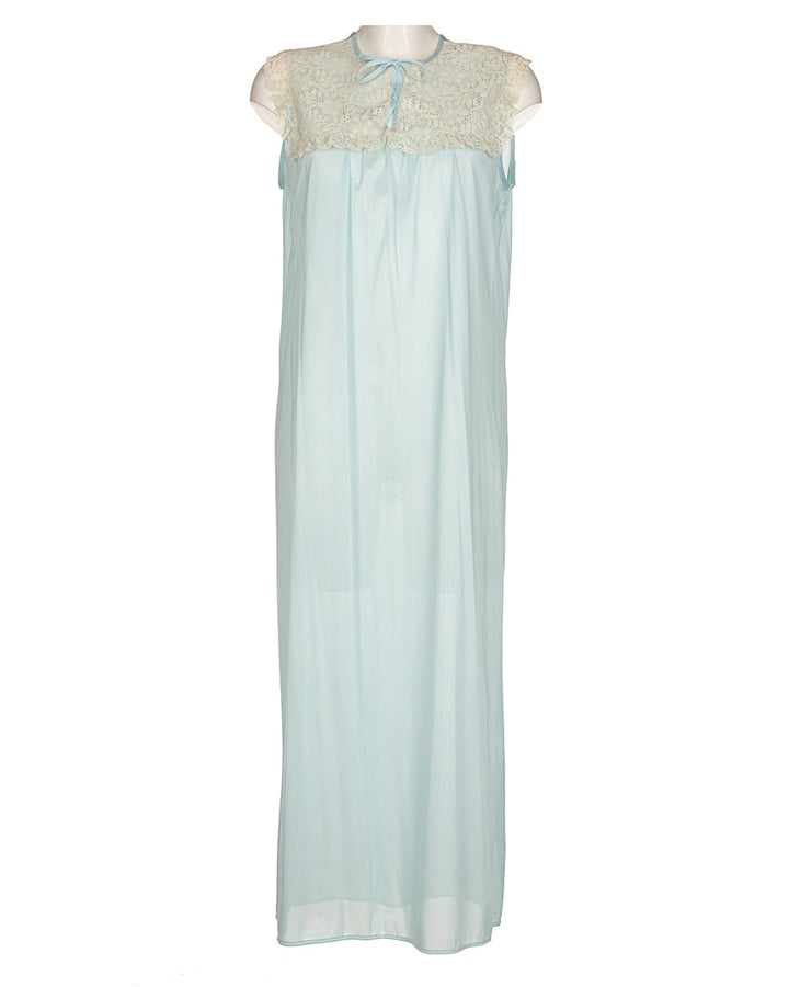 70's Blue Slip Dress - L