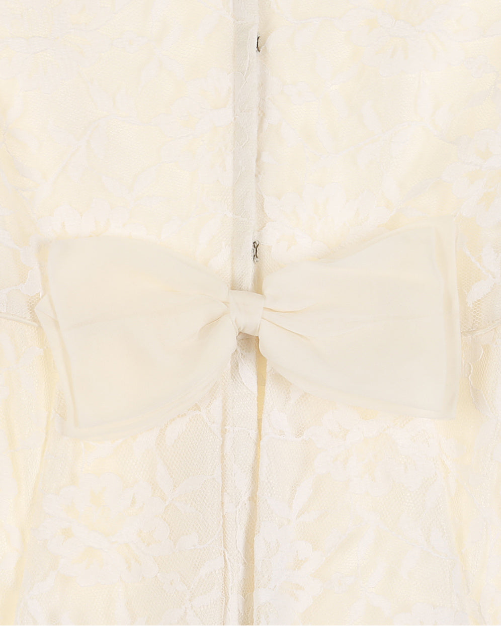 60s White Lace & Satin Boutique Bridal Dress - XXS