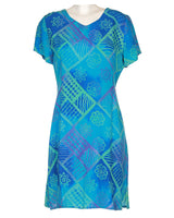 Blue Short Sleeve Dress - S