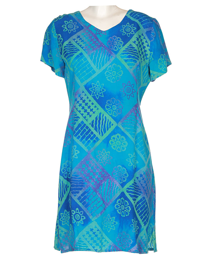 Blue Short Sleeve Dress - S