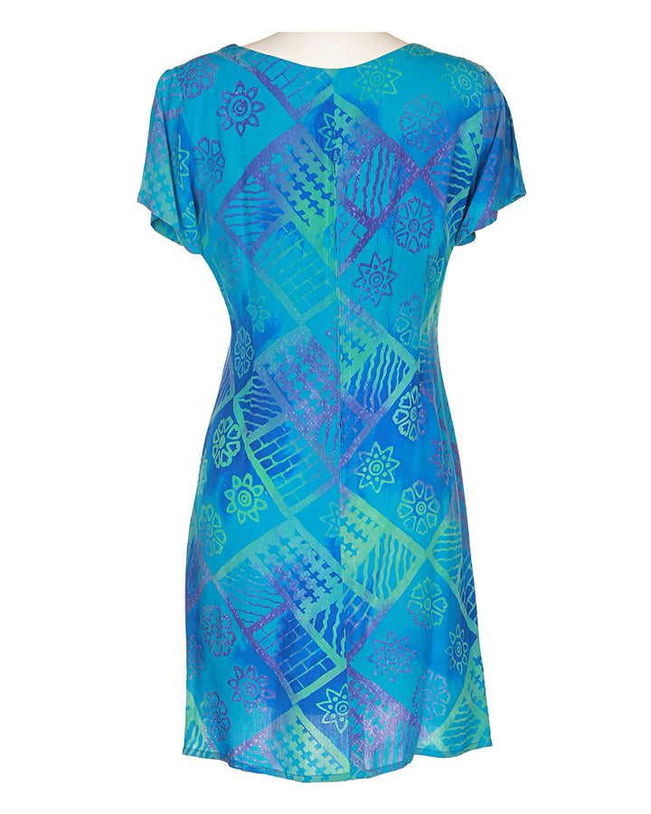 Blue Short Sleeve Dress - S