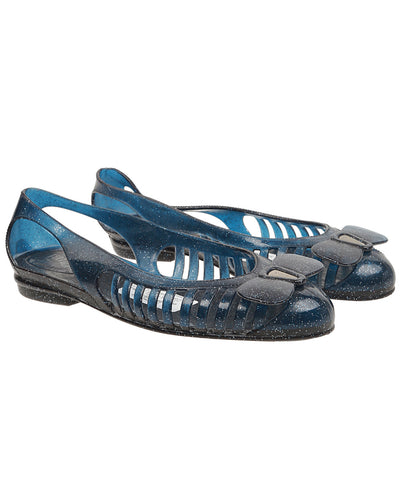 Salvatore Ferragamo Blue Jelly Shoes - UK 4.5