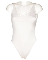 80's Cream Waffle Swimsuit - L