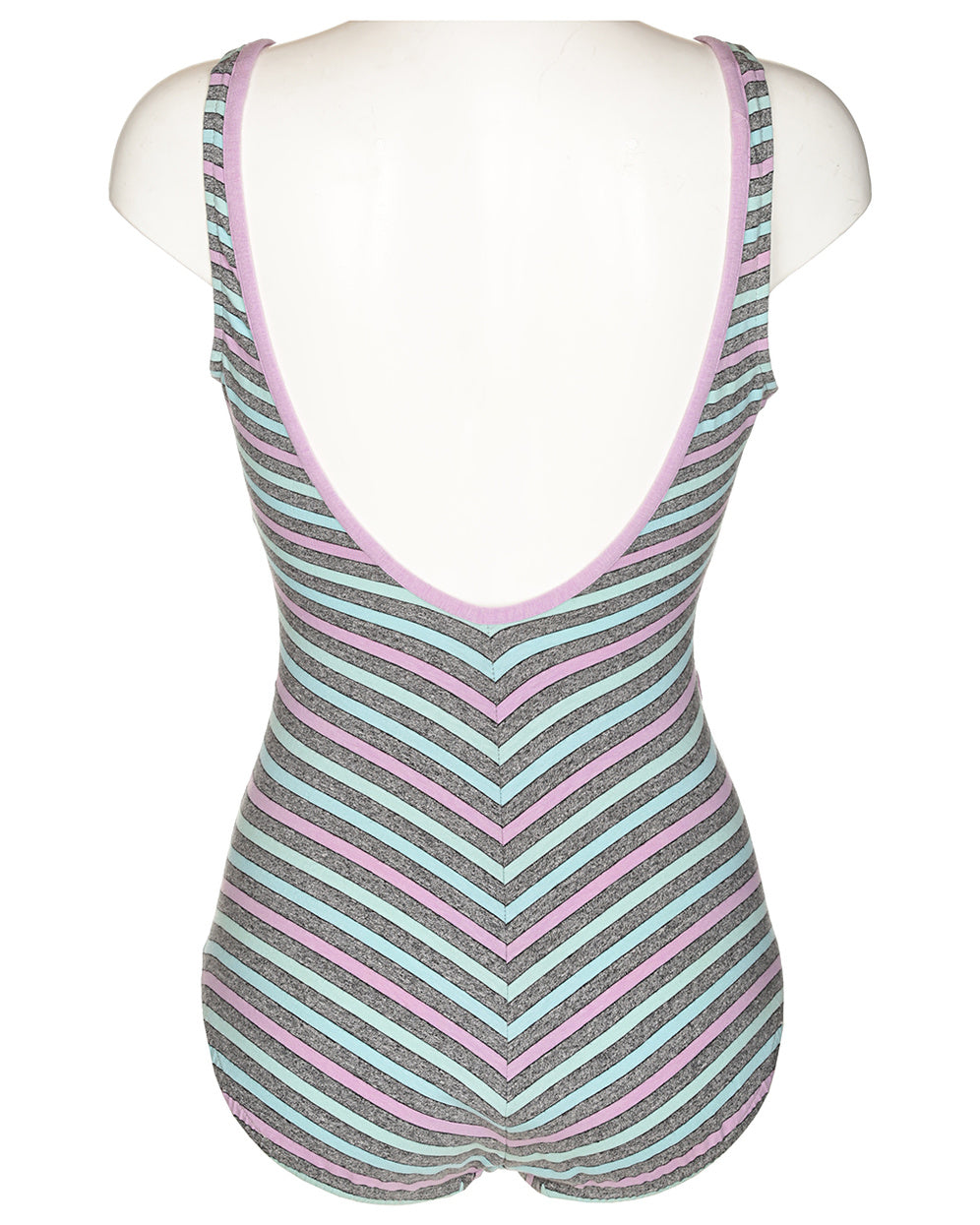 Grey & Pastel Chevron Bodysuit - M