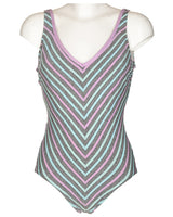 Grey &amp; Pastel Chevron Bodysuit - M