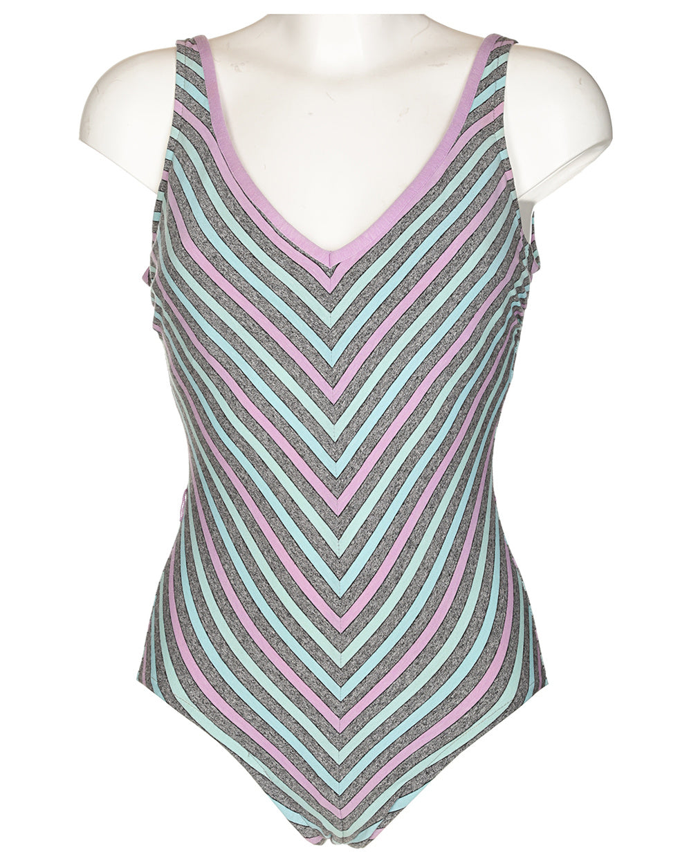 Grey &amp; Pastel Chevron Bodysuit - M