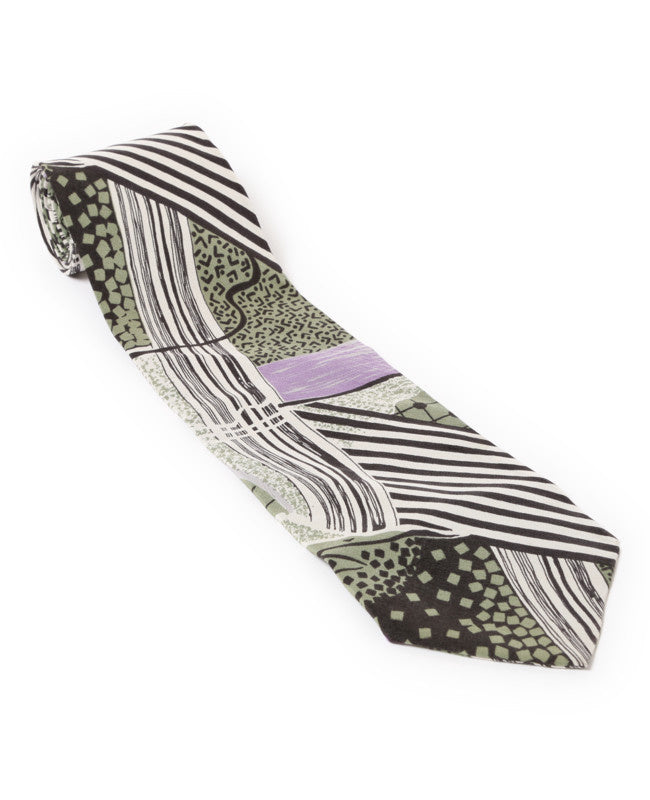 40s Graphic Art Print Tie