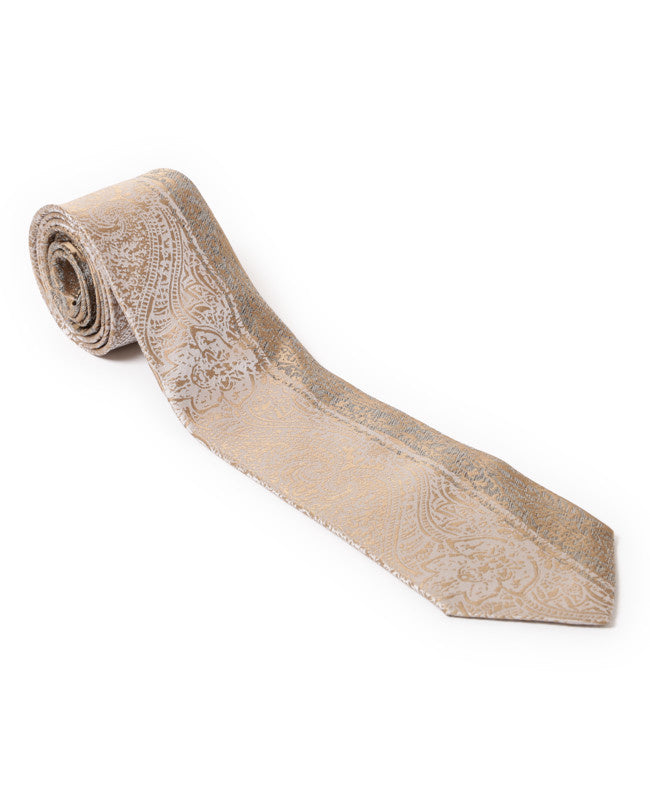 BCBG Max Azria Silver &amp; Gold Silk Tie