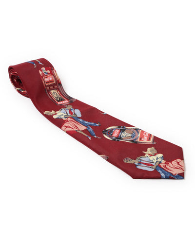 90s Red Coca-Cola Design Tie