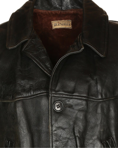 30s/40s Brown Horsehide Leather Jacket - C48