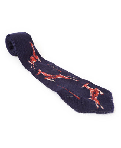 40s Blue Wool Deer Tie