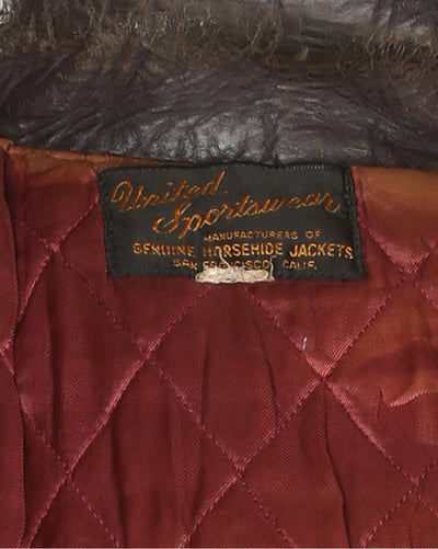 Rare Vintage 40's United Sportswear Steerhide Leather Jacket - M