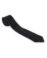 80s Navy Blue Patterned Silk Tie
